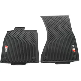 Audi 4G1061221B 041 Gummi Fußmatten mit S6 Logo Original Audi Allwettermatten 2X vorn Gummimatten schwarz