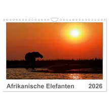Calvendo Afrikanische Elefanten (Wandkalender 2026 DIN A4 quer), CALVENDO Monatskalender