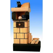 KWO Kunstgewerbe-Werkstätten Olbernhau GmbH KWO Olbernhau 75807 Kachelofen mit Holz natur rauchend Höhe 21 cm,