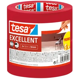 Tesa Kreppband Rot 50 m x 50 mm 2 St.
