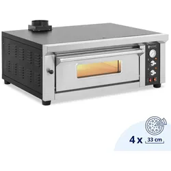 Royal Catering Elektro-Pizzaofen - 4 x 33 cm - 1 Kammer - 4200 W - Schamottstein -