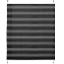KARAT Faltrollo "Magic Mini" - Ohne Bohren - Rollo für alle Wohnbereiche - Schwarz / 120 x 100 cm