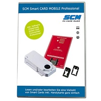 SCM Smart Card Mobile Professional – Kartenleser und Software zum lesen der SIM Karte Handy/SIM Leser inkl. Adpater Mini Micro Nano SIM