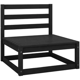 vidaXL Gartensofa 2-Sitzer Schwarz Massivholz Kiefer