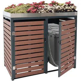 Mendler Mülltonnenverkleidung HWC-K14 124 x 146 x 102 cm blau