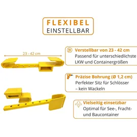 Preiswert & Gut Containerschloss 2er Set verstellbar 23–42 cm aus gehärtetem Stahl
