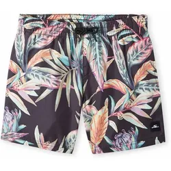 ONEILL Kinder Badeshorts CALI PRINT 13 SWIM SHORTS, Black Tropical Flower, 140