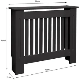 ML-Design Heizkörperverkleidung Landhausstil 78x19x82 cm Anthrazit MDF lackiert