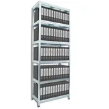 Aktenregal mit Holzböden Biedrax 60 x 120 x 210 cm verzinkt - 6 Fachböden MDF