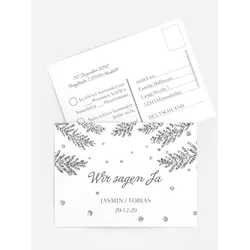 Antwortkarten für Ihre Feier selbst gestalten mit Spruch und Fotos im Onlinedesigner bei Meine-Kartenmanufaktur.de