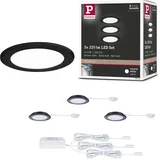 Paulmann LED Möbeleinbauleuchten 3er-Set 65mm 3x2,5W 3x180lm 230/12V 4000K Schwarz matt