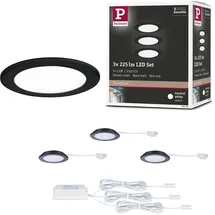 Paulmann LED Möbeleinbauleuchten 3er-Set 65mm 3x2,5W 3x180lm 230/12V 4000K Schwarz matt