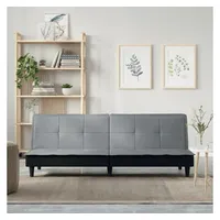 vidaXL Schlafcouch Stoff 2-Sitzer Grau