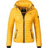 Damen leichte Übergangsjacke Steppjacke mit Kapuze Gelb Gr L L