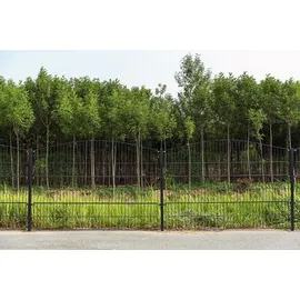 Aileenstore Doppelstabmattenzaun 40 m x 2,4 m Grau/Stahl