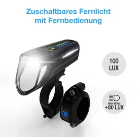 Fischer Fahrrad Fahrrad-Scheinwerfer LED batteriebetrieben schwarz,
