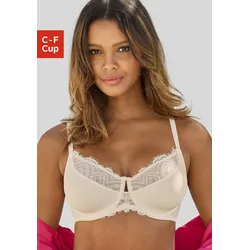 Minimizer-BH NUANCE, Damen, Gr. 85, Cup E, beige (creme), Microtouch, Spitze, Obermaterial: 85% Polyamid, 15% Elasthan, elegant, BHs, mit extravagantem Strassaccessoire, Dessous