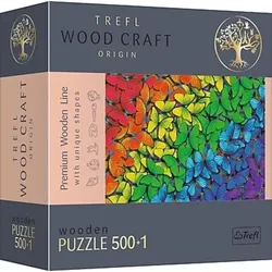 Trefl - Holzpuzzle 500+1 - Regenbogen Schmetterlinge