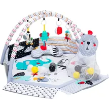 fillikid Aktivbogen-Spielmatte mit 30 Bällen, 4 Greiffiguren & Polster 120 x 100 cm - Elefant - Bunt