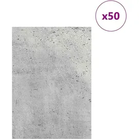vidaXL Dekoplatten 50 pcs Beton Grau 21 x 30 x 0,27 cm Holzwerkstoff Grau