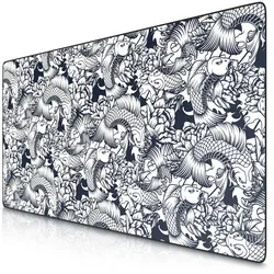 Titanwolf Gaming Mauspad XXXL 1200x600 mm, Speed Mousepad, extra groß, rutschfest, abwaschbar, Kois Motiv
