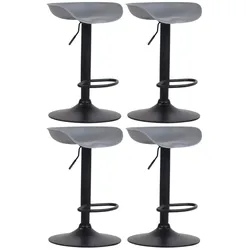 CLP 4er Set Barhocker Anaheim Kunststoff grau/schwarz