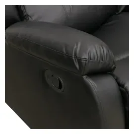 Mendler 2er Kinosessel HWC-O62, Relaxsessel Fernsehsessel mit Armlehne, Liegefunktion Kunstleder ~ schwarz