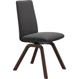 Polsterstuhl STRESSLESS "Laurel", grau (rock paloma, walnuss), B:49cm H:92cm T:59cm, Leder PALOMA: PALOMA ist ein durchgefärbtes Semianilin-Möbelleder mit natürlicher Narbung., Stühle, Polsterstuhl, Low Back, Größe M, mit schräggestellten Beinen in Walnuss