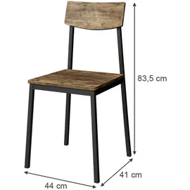 Vicco Esszimmerstuhl Fyrk, Schwarz/Eiche rustikal, 44 x 41 cm 4er Set