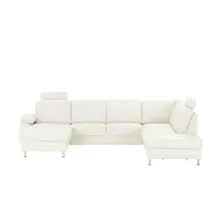 meinSofa Wohnlandschaft mit Sitz- und Rückenbezug aus Leder Kathi , weiß , Maße (cm): B: 309 H: 86 T: 235.0