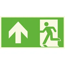 Fluchtwegschild - Notausgang -  Symbol nach oben / 300 x 150