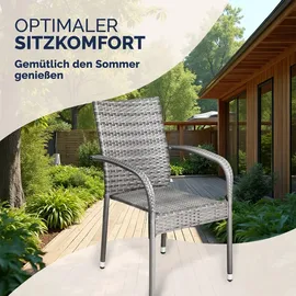CASARIA Gartenstuhl 56 x 60 x 90 cm grau 4 St.