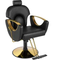WKXTECZT Friseurstuhl Mit Fußstütze,Waschsessel Barberstuhl Friseursessel Friseurstuhl Mit Kopfstütze,Schwarz