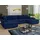 Sofnet Eckcouch U-Form mit Schlaffunktion und Bettkasten 3-Sitzer Blau