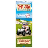 trotsch Maxi-Streifenkalender Oma und Opa Wandkalender 2025 30x60 cm