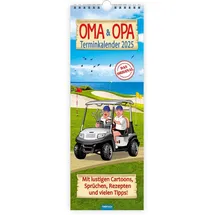 trotsch Maxi-Streifenkalender Oma und Opa Wandkalender 2025 30x60 cm