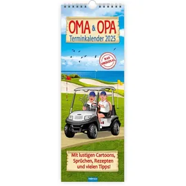 trotsch Maxi-Streifenkalender Oma und Opa Wandkalender 2025 30x60 cm