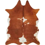 Andiamo Fellteppich ANDIAMO "Amarillo" Gr. 41, beige (creme), B:125cm H:4mm L:155cm, Kunstfaser, Teppiche, Fellteppich Kuhfellteppiche, Kunstfell, gedruckte Kuhfell-Optik, Wohnzimmer, Kundenliebling