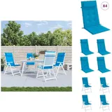 Hochlehner-Auflagen 4 Stk. Hellblau Oxford-Gewebe - Hochlehner Auflagen - Gartenstuhlkissen - Outdoor Kissen - Sitzkissen - Wasserabweisende Kissen