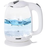 Mesko MS 1302w Glas-Wasserkocher 1,7 l, drehbarer Sockel, LED-Beleuchtung, weißer