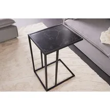 Riess-Ambiente Beistelltisch SLIM LINE 65cm anthrazit schwarz Marmor-Design Metall Laptoptisch