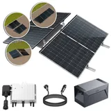 Stegpearl Balkonkraftwerk 880W/1760W Bifaziales Balkonkraftwerk Komplettset PV-Halterung, 880,00 W, Bifazial-Zellen, (880W Balkonkraftwerk mit Speicher 1,6 kWh Solarspeicher von Anker, mit DEYE 800W WIFI Wechselrichter), Smart Mini PV-System für Ost-West- und Südausrichtung und Flachdach schwarz