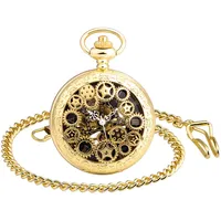 Unendlich U Herren Römische Ziffern Skala Taschenuhr mit Halskette Kette Analog Handaufzug Unisex Retro Steampunk Mechanische Kettenuhr
