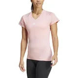 Adidas Damen AEROREADY Train Essentials Minimal Branding V-Neck Tee, semi pink Spark, XS