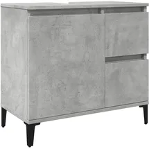 vidaXL Waschbeckenunterschrank Betongrau 65x33x60 cm Holzwerkstoff