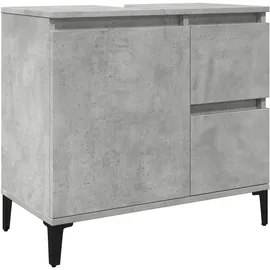 vidaXL Waschbeckenunterschrank Betongrau 65x33x60 cm Holzwerkstoff