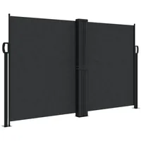 vidaXL Seitenmarkise Ausziehbar Schwarz 140x1200 cm