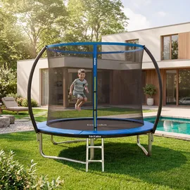 Tectake Jumpy Ø 244 cm inkl. Sicherheitsnetz Schwarz/Blau