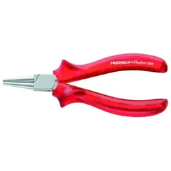 Rundzange, kurze, flache Backen, Kunststoff-Griffhüllen, 160mm