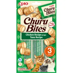 INABA Churu Bites für Katzen mit Huhn und Thunfisch Geschmack 3x10g